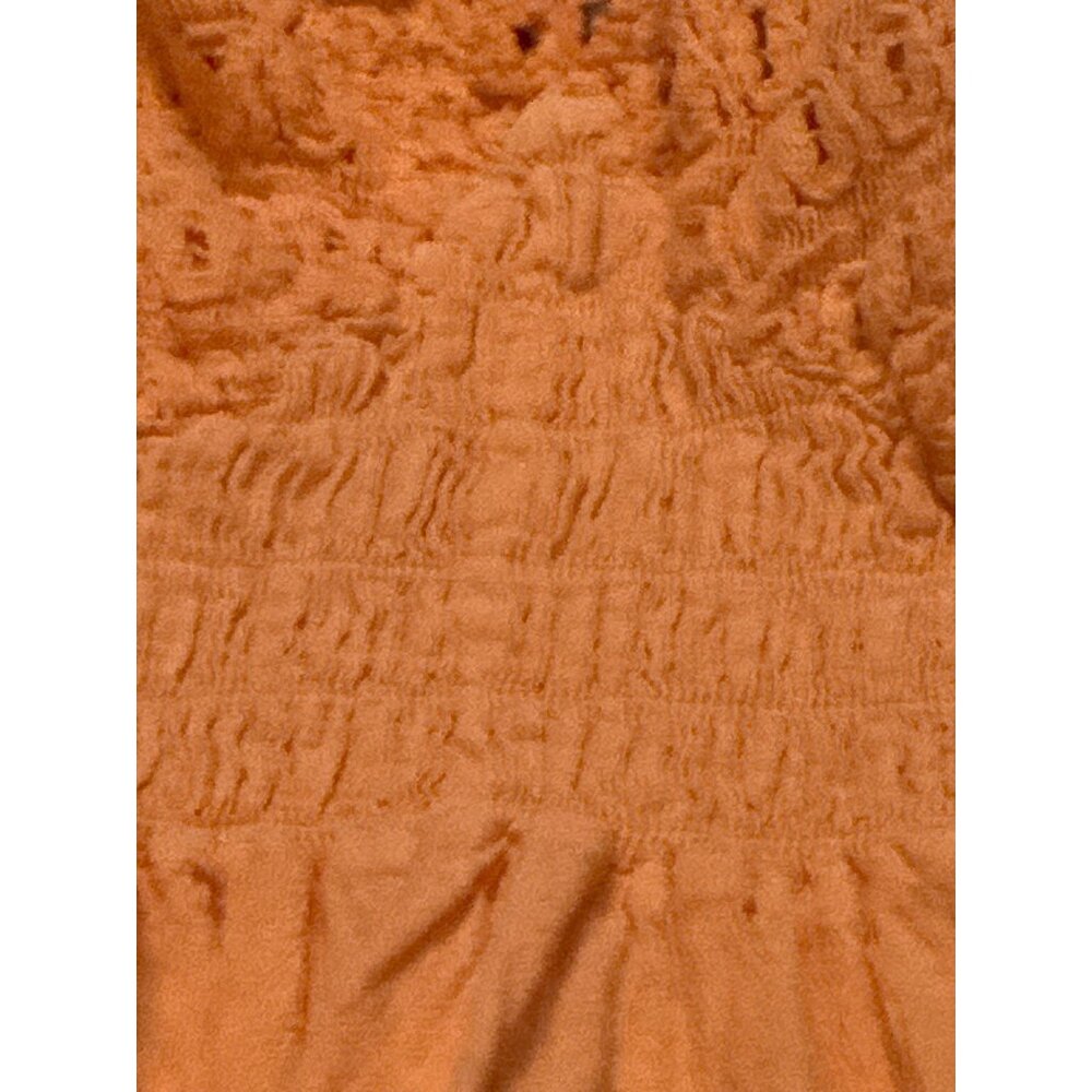 Orange Halter Dress Crochet Embroidered Boho Summer Resort Vacation Beach Vibes - Picture 6 of 8